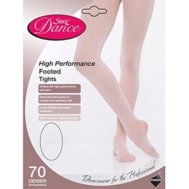 Silky High Performance Childrens Footed Dance Ballet Tights 70d - Pink Age 7-9