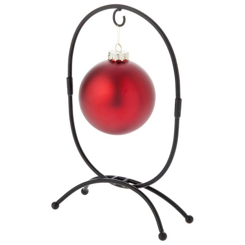 Bard's Oval Shaped Wrought Iron Black Ornament stand, 11" H