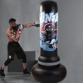 Thick Fitness Boxing Sandbag for Adults, Kids Air Boxing Column Tumbler Punching Bag for Training 1.7 Meter Thick Ninja