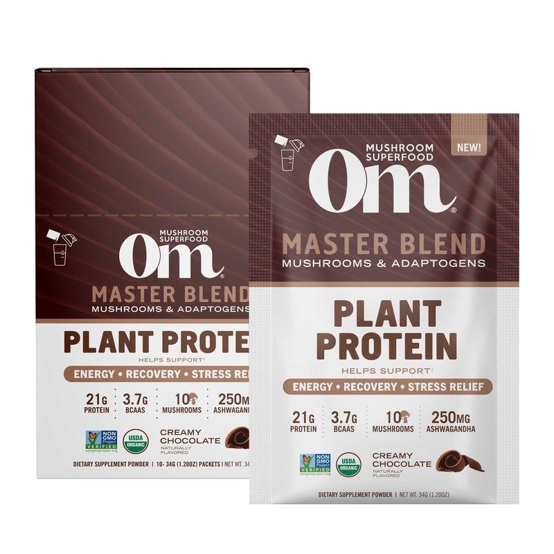 Om Mushroom Superfood Master Blend Plant Protein Creamy Chocolate