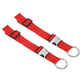 PATIKIL Add A Bag Luggage Straps, 2 Pcs Adjustable Suitcase Belt, Travel Accessories Metal Buckle for Connecting Your Luggage Jacket Red