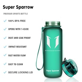 Super Sparrow Drinking Bottle - Tritan Water Bottle - 350 ml & 500 ml & 750 ml & 1000 ml - BPA-Free - Ideal Sports Bottle - Quick Water Flow, Sport, Water, Bike