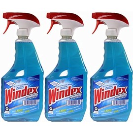 Windex Powerized Glass Cleaner Trigger Spray Bottle with Ammonia-d, 32oz - Pack of 3
