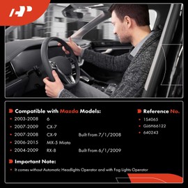 A-Premium Turn Signal Switch, Fog Light Multifunction Switch Lever Compatible with Mazda 6 2003-2008, CX-9 2007-2008, MX-5 Miata 2006-2015, CX-7 2007-2009, RX-8 2004-2009