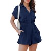 Dokotoo Women's Summer Utility Rompers Short Cuffed Sleeves 2024 Button