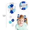 2 Pack Flower Hair Clips for Girls, Blue Hair Bows
