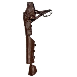 ZUYPSK Unisex Gothic PU Leather Chest Harness Shoulder Strap Arm Cuff Adjustable Armour Tank with Arm Strap Steampunk Cosplay Costume Set Accessories, brown