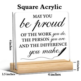 Teacher Appreciation Gifts, Thank You Gifts for Women Men, Teacher Gift Acrylic Desk Sign Decor (4 x 4 Inches)