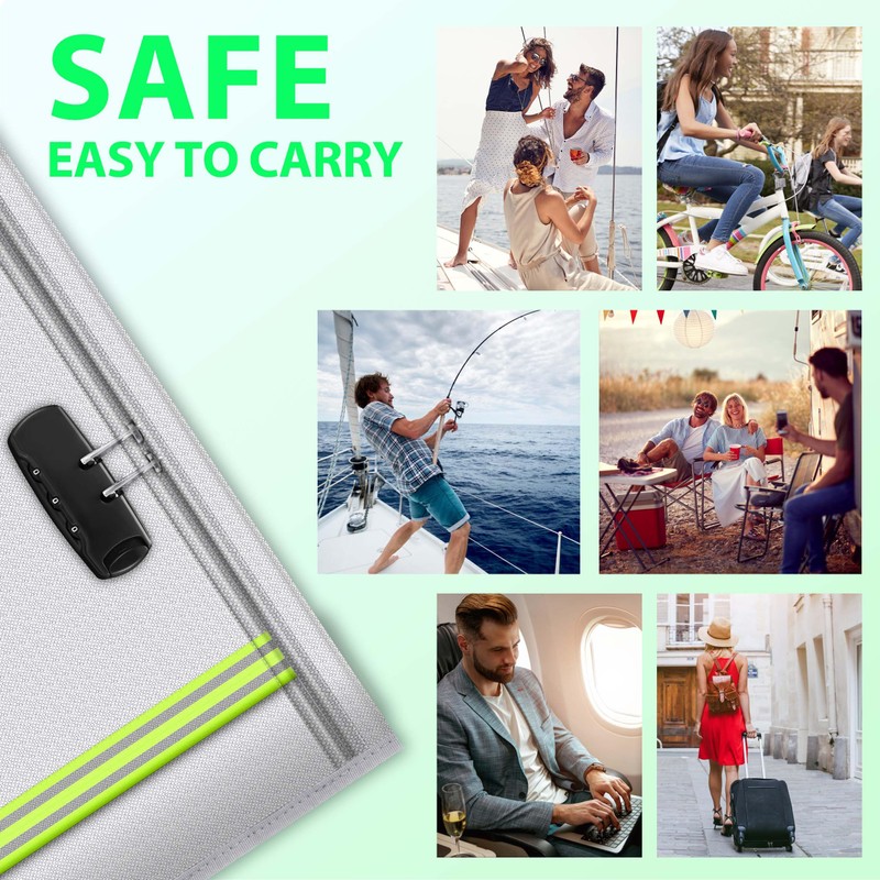 ZJTAPE Fireproof and Waterproof Bag with Lock - Document Bag