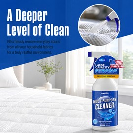 TONBEEN Mattress & Fabric Stain Remover Spray – Gentle Plant-Based Formula, Effective on Sweat, Body Oils & Light Spots, Fresh Lime Scent, 500ml