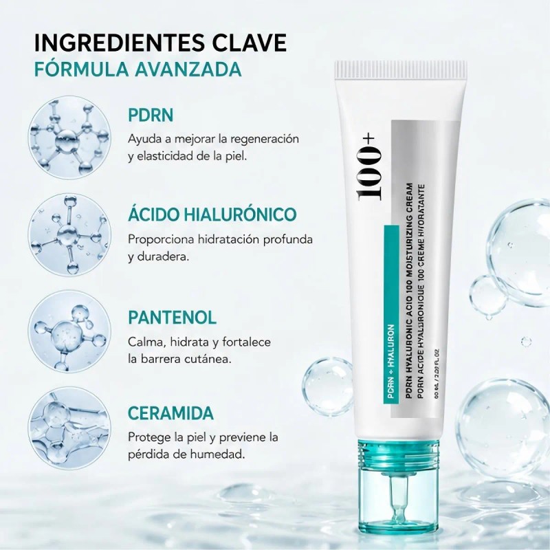 Crema Hidratante Facial Con Ácido Hialurónico Y Pdrn 60ml