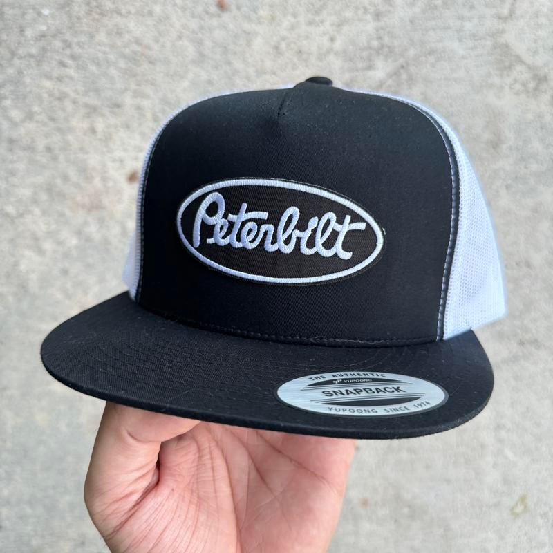 Peterbilt Vintage Snpaback Trucker Hat Mesh Back Yupoong 6006 trucker