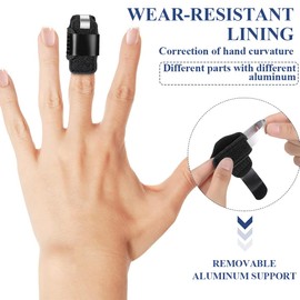 AFCJLTO Toe Splint for Correction of Hammer, Claw, Curved and Broken Toes, Stabilising Sprains - Black - for Various Toes - 1 Piece