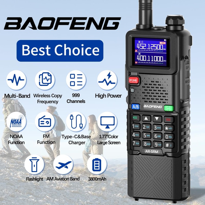 Baofeng Radio Ham Radio Long Range 5RM 10W Handheld NOAA