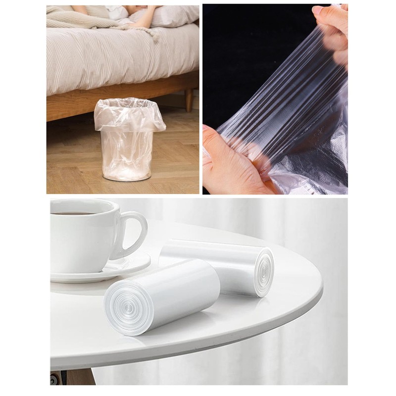 100 Count Small Trash Bags 4 Gallon Small Clear Garbage