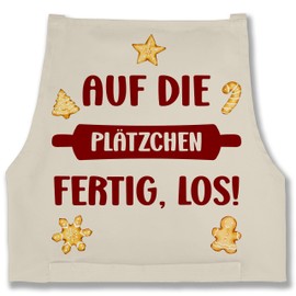 Shirtracer - Apron - Baking Apron - Adult - Auf die Plätzfertig Los, 1 natural white