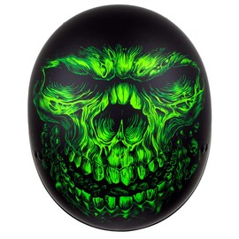 Milwaukee Leather Hot Leathers HLD1030 Flat Black 'Shredder' Motorcycle DOT Approved Skull Cap Half Helmet for Men and Women Biker - Medium