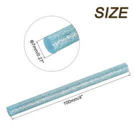 uxcell 6pcs Mini Hot Glue Sticks for Glue Gun 0.27 x 4 inch Small Glue Sticks, 7 x 100mm Glitter Sky Blue