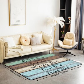 Healing Area Rug 5x7, Inspirational Thoughts Rugs for Living Room Bedroom, Prayers Washable Floor Rug Carpets Entryway Rug Decorations Indoor