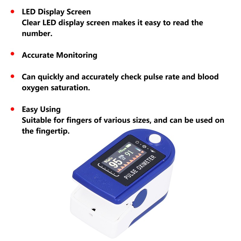 Oximeter Finger Fingertip Portable Blood Oxygen Saturation Pulse Heart Rate