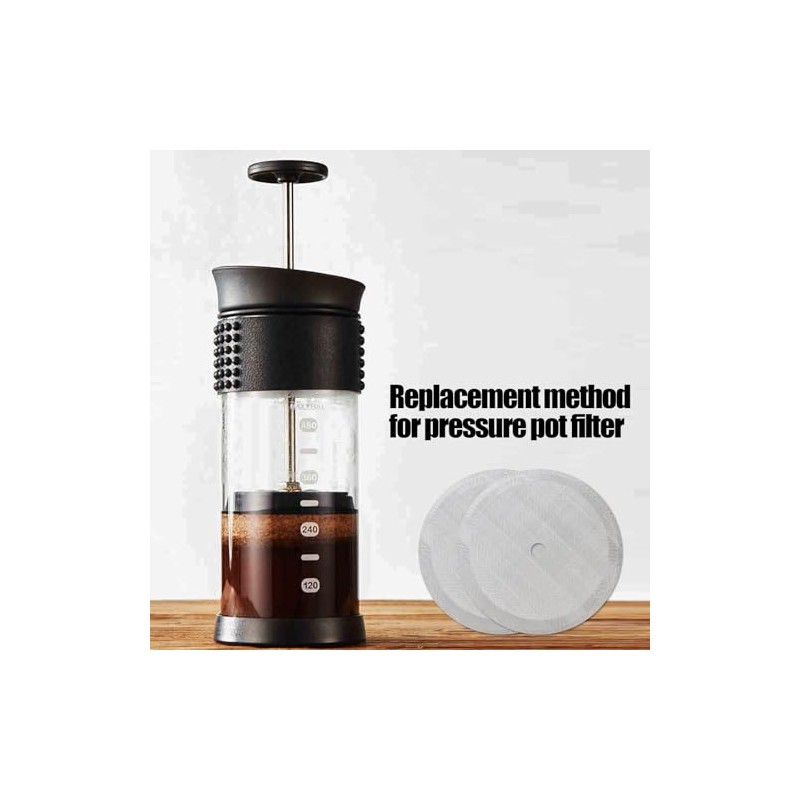 DAQUN 6 Pcs Cafetiere Filter Mesh, Cafetiere Mesh Replacement -