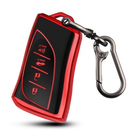 MILD EAST Key Fob Cover Fit for Lexus, 4 Buttons TPU Protection Key Case Compatible with 2018-2025 ES250 ES300h ES350 RX350 UX200 LS500 LS500H LC500 LC500h NX250 NX350 GX550 TX (Red)