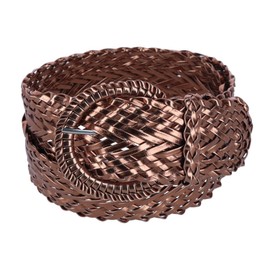 CTM® Women's Braided Wide Belt with Matching Buckle, Large, Bronze