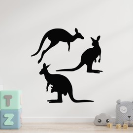 Large Vinyl Wall Decal Silhouette Kangaroo Australia Animals Zoo Decor Stickers Mural (g8901) Black