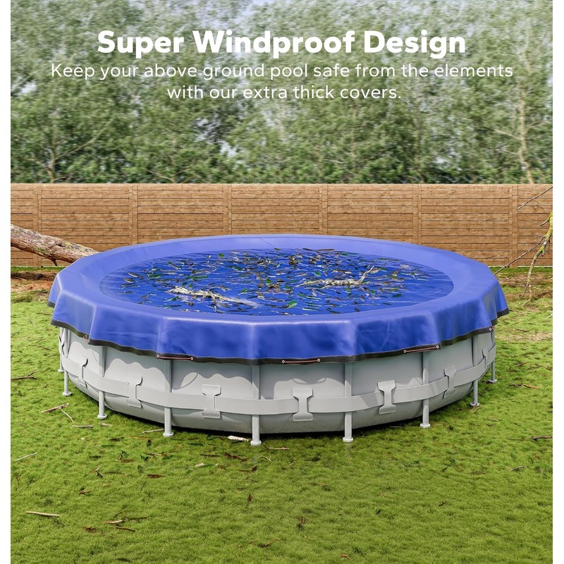 POOLHACKER 2025 Upgrade 15 ft Round Winter Pool Cover -