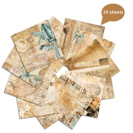 24 hojas de papel clásico para álbumes de recortes, papel de manualidades de 12 x 12 pulgadas, cartulina para correos, tarjetas, álbum de arte decorativo de fondo (B)