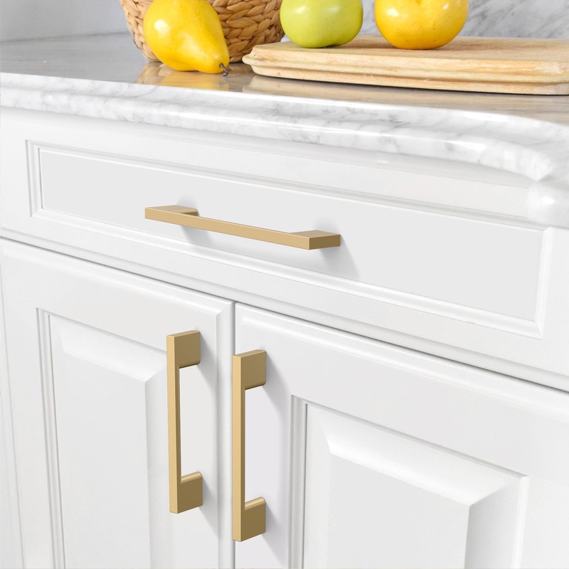Amerdeco 10 Pack Champagne Bronze Cabinet Pulls 5 Inch(128MM) Hole