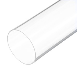 Rebower 12" Clear Plastic Rigid Pipe 81mm x 85mm(3.2" x 3.4") Acrylic Tube Round Polycarbonate Tubing, [for Plumbing, Hydraulics, Pneumatics, Aquarium, DIY]