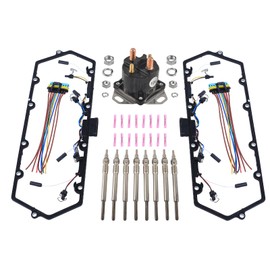 GESEXI F81Z-6584-AA Diesel Valve Cover Gaskets Kit Compatible with 98-03 7.3L Ford Powerstroke Diesel F250 F350 E250 E350 Glow Plugs, Gaskets Harness, Relay Kit