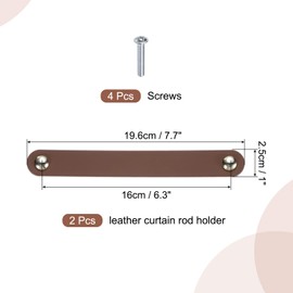 uxcell 2 Pcs Leather Drawer Pulls, Kitchen and Wardrobe Door Knobs Leather Pulls Dresser Handles with Screw for Bathroom Kitchen Bedroom Dresser Cupboard, Brown