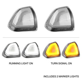 Switchback Mirror Lights Turn Signal Light Left and Right LED Side Mirror Lamps Clear Cover Lens for 68302828AA 68302829AA Compatible with 2010-2018 Do dge Ram 1500 2500 3500 4500 5500 (White/Yellow)