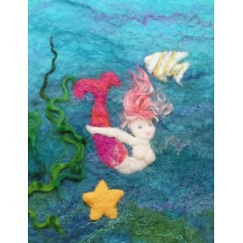 Artfelt Mermaid Picture Felt kit- a Carefully Designed Felting kit to Make Mermaid and Fish Pictures with Online Tutorial.