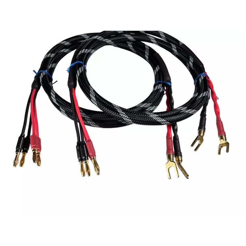 Canare 4S11 HIFI BiWire Speaker Cable Pair, Braided 2 Spade