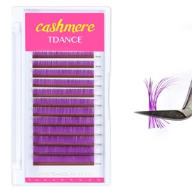 TDANCE Colored Lash Extensions Classic Lash Extensions Purple Lash Extensions 0.07mm C/D Curl Premium Silk Individual Lashes Salon Use (Purple,C-0.07,8-15mm)