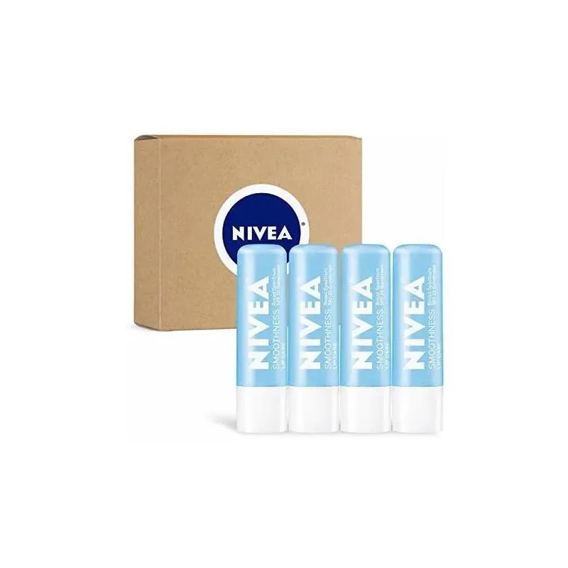 Bálsamo Labial Nivea Smoothness con SPF 15 Transparente, Pack de