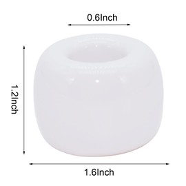 YEMCHI 3 Pack White Ceramic Toothbrush Holders, Small Toothbrush Holders for Bathroom Vanity Countertops, Mini Ceramic Desk Pen Holder Stand (3 White Round)
