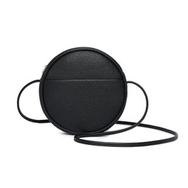 YONBEN Circle Crossbody Bag for Women PU Circle Purse with Zipper Adjustable Knot Shoulder Straps