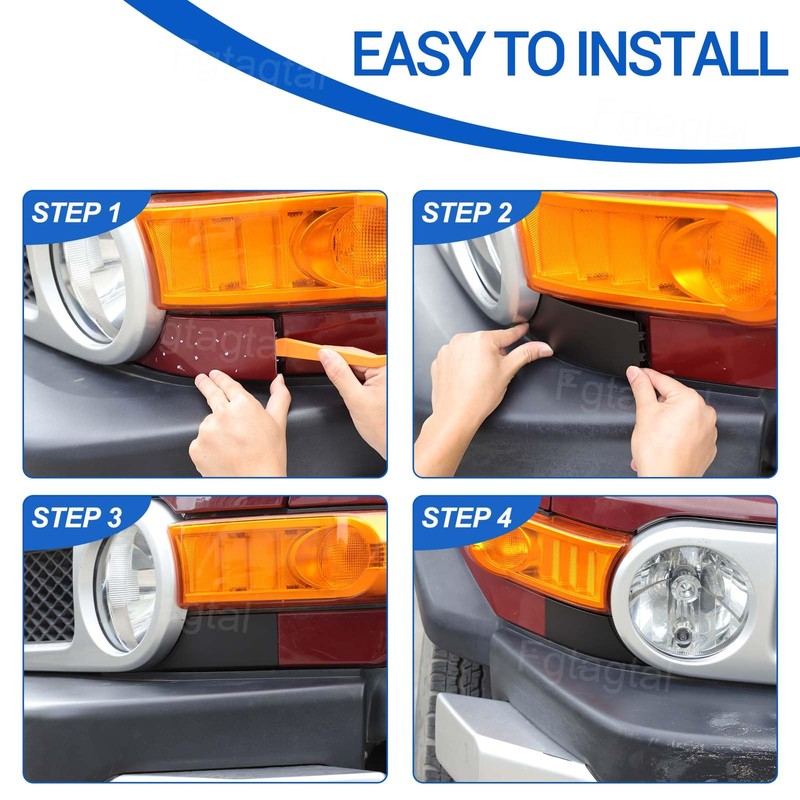 Front Bumper Grille Headlight Filler Trim Compatible with Toyota FJ