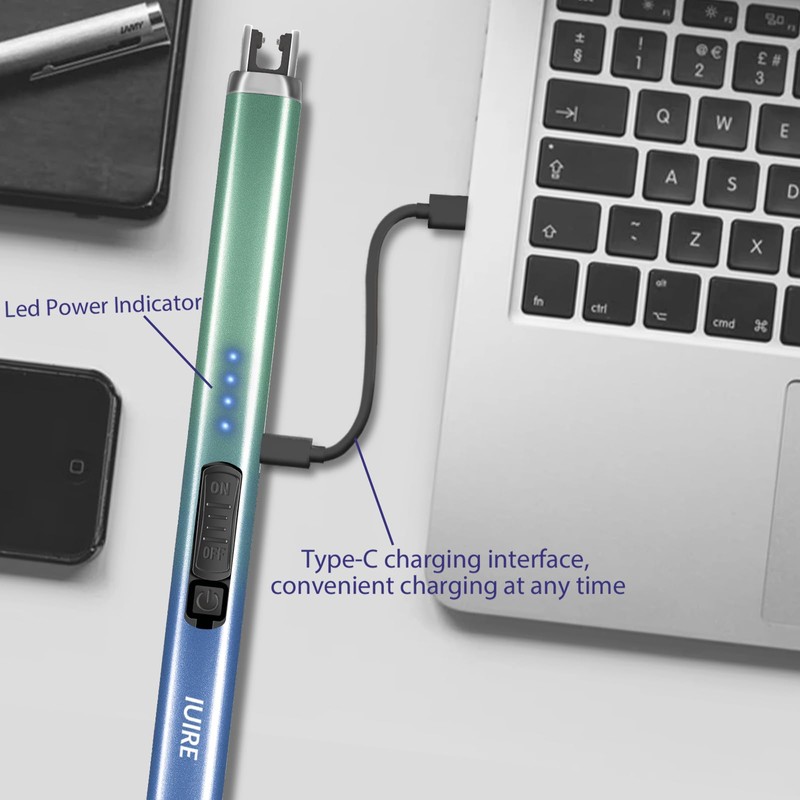 IUIRE Electric Candle Lighter with Flashlight USB C Rechargeable Arc
