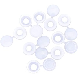 50Pcs Hinged Screw Cover Cap Plastic Screw Covers Caps Fold Snap Decorative Washer Flip Tops for Car Cabinet Furniture White
