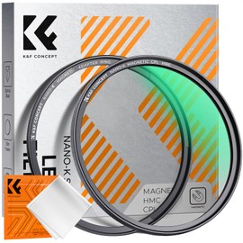 K&F CONCEPT 77mm Magnetic CPL Filter + Magnetic Adapter Ring Magnetic Adsorption Convenient Installation Circular Polarizer, Color Contrast, Reflective Adjustment, 18 Layer Nano Coating, 1 Cleaning Cloth Included (Nano-Klear)