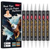 Droaful White Acrylic Paint Pens Markers, 6 Pc Dual Tips