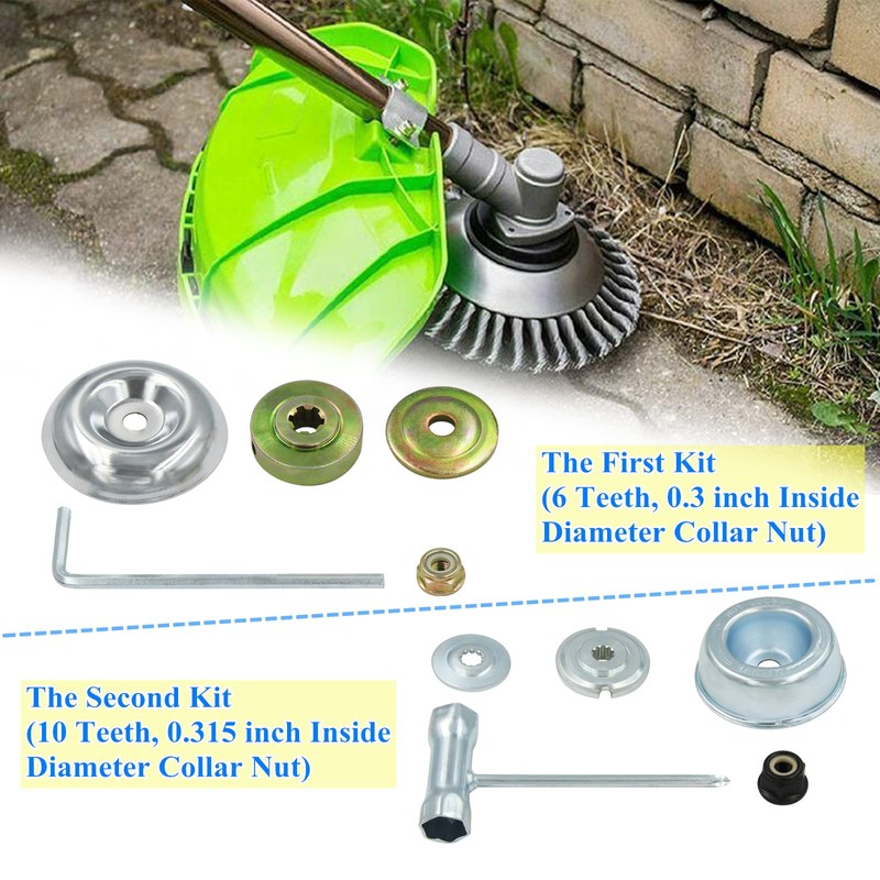 AILEETE 8'' Steel Wire Wheel Brush Weed Trimmer Head for