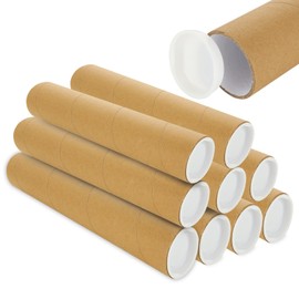 WOPPLXY 10 Pack Mailing Tubes with Caps, 2x12 Inch Cardboard Mailers Tubes, Cardboard Poster Tube for Packaging Posters, Shipping Tube for Mailing and Storage, Maps, Blueprint, Posters, DIY Projects
