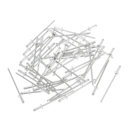 TUCKBOLD Dome Head Large Flange Blind Rivets Silver Tone 50 Pcs 2.4mm Grip Diameter 4mm Grip Length 5mm Flange Diameter Aluminum Alloy Iron