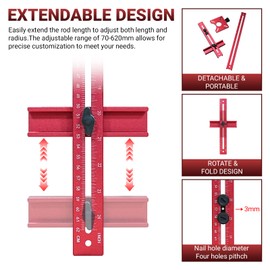 BEHESINEW Router Jig Kit 2025 | 24" 4-in-1 Woodworking Guide System, Adjustable Router Circle Cutting Jig with 610mm Sliding Rail for Cabinets, MDF, Hardwood